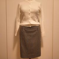 Gonna in pura lana quadretto bianco e nero