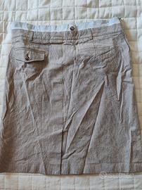 Gonna midi Gunex beige a righe taglia 48