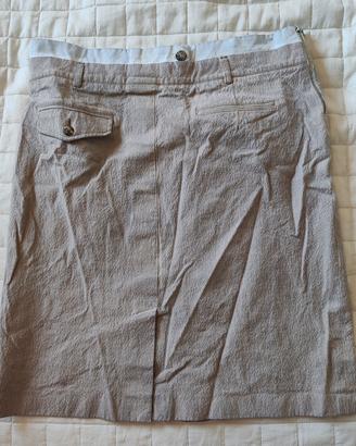 Gonna midi Gunex beige a righe taglia 48
