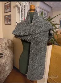 Sciarpa lana alpaca grigio mélange 175x22 cm