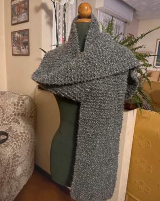 Sciarpa lana alpaca grigio mélange 175x22 cm