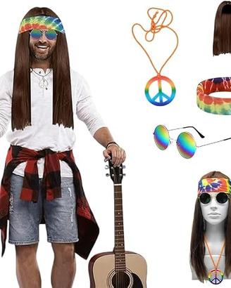 Costume Hippie Uomo Donna anni 70, Vestiti Hippy