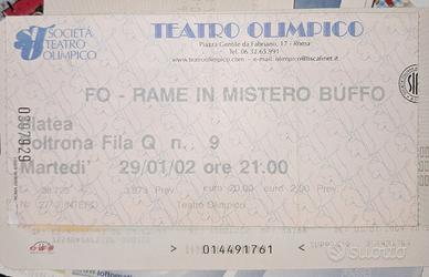 Biglietto DARIO FO e FRANCA RAME in Mistero Buffo