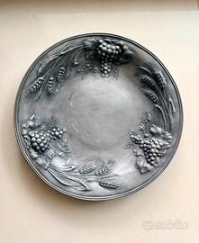 Piatto decorativo vintage da parete in stagno