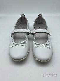 Ballerine da bambina in pelle bianca