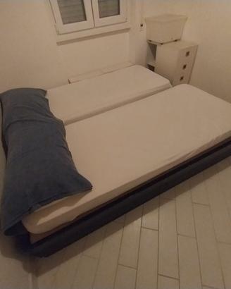 letti singoli legno blu