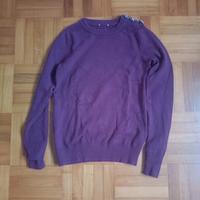 Maglione bordeaux con bottoni gioiello - Taglia S