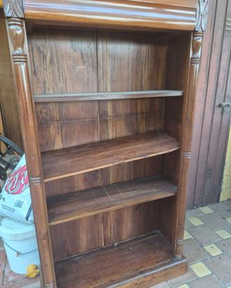 Libreria antica in noce massello