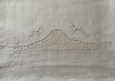 Lenzuola matrimoniali della nonna pizzo di Cantù