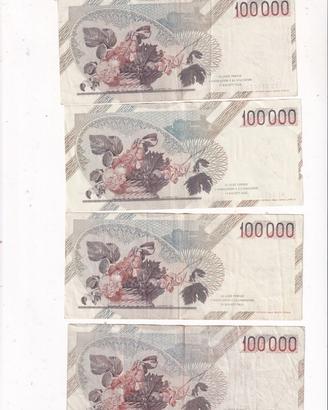italia 10 banconote da 100000 lire del caravaggio