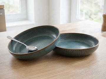 Piatti Fondi  Bowl in Ceramica Gres Verde Ottanio