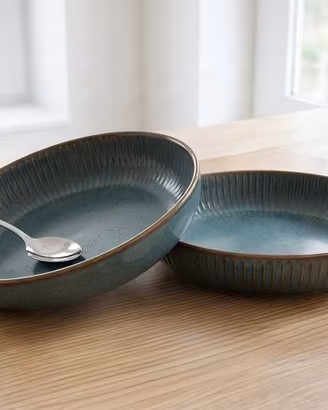 Piatti Fondi  Bowl in Ceramica Gres Verde Ottanio