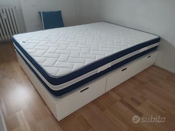 Letto contenitore cassetti ikea Nordli + materasso