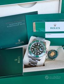 ROLEX SUBMARINER 116610LV HULK 2016 COMPLETO 