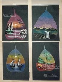 Foglie dipinte a mano