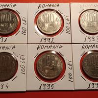 Romania 100 Lei 1991,1992,1993,1994,1995,1996
