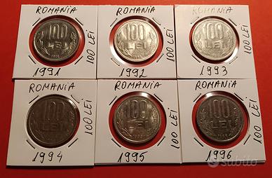 Romania 100 Lei 1991,1992,1993,1994,1995,1996