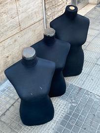 3 manichini donna solo busto senza base d'appoggio