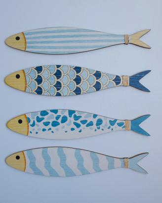 Set 4 Decorazioni in legno - Stile Marino - Casa