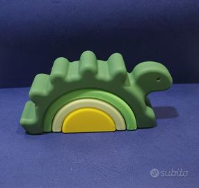 gioco dinosauro in silicone  verde