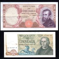 RARI  5000 LIRE COLOMBO E 10000 LIRE MICHELANGELO
