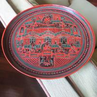 piatto decorativo legno con ceralacca artigianato