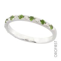 Anello veretta con smeraldi e diamanti