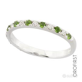 Anello veretta con smeraldi e diamanti