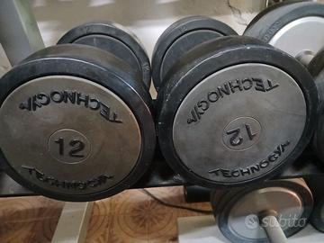 Manubri Pesi Palestra 12 kg Technogym Uretano