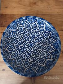 piatto ceramica blu