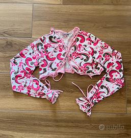 Coprispalle rosa fiori 96% cotone da bambina XL