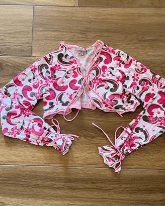 Coprispalle rosa fiori 96% cotone da bambina XL