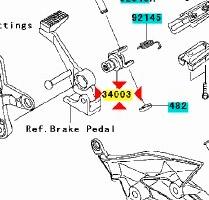 Cavallotto pedana ant dx Kawasaki Z750 340030025