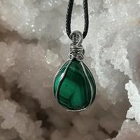 Ciondolo Malachite in wire