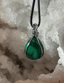 Ciondolo Malachite in wire