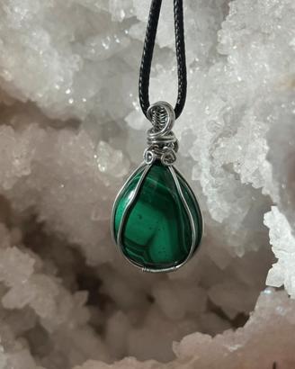 Ciondolo Malachite in wire