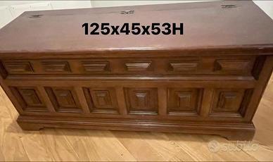 Antico baule cassapanca legno