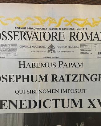 Osservatore Romano Habemus papam Ratzinger