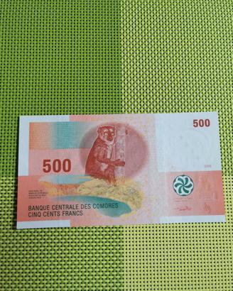 banconota delle comeores 500 franchi 2006 UNC