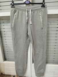 Pantalone tuta grigio uomo con tasche a cerniera