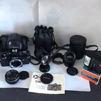 Cosina CS2 ,tre obiettivi, flash e copriluce sigma