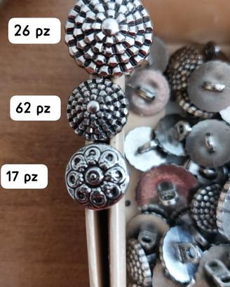 Bottoni argento in 3 misure/modelli
