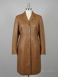 Trench in pelle beige donna Tg 44