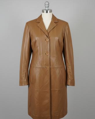 Trench in pelle beige donna Tg 44