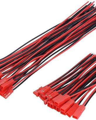20 Connettori JST 2 Pin 22AWG con Cavo