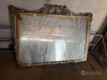 Specchio grande barocco oro130x100cm cornice lusso