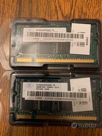 Coppia RAM 2x 256MB DDR 333MHz PC2700 SODIMM