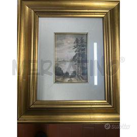 DIPINTO MR. PAESAGGIO LAGO CON ALBERI