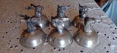 set vintage di 6 coppe da gelato o coppe "stirrup"