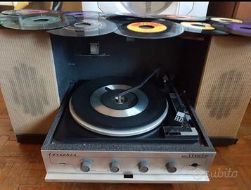 Giradischi antico Lesaphon Altair+cofanetto dischi
